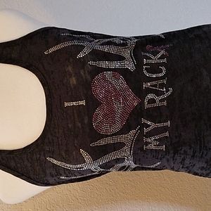 Next level apparel size medium racer back I love my rack bling tank top